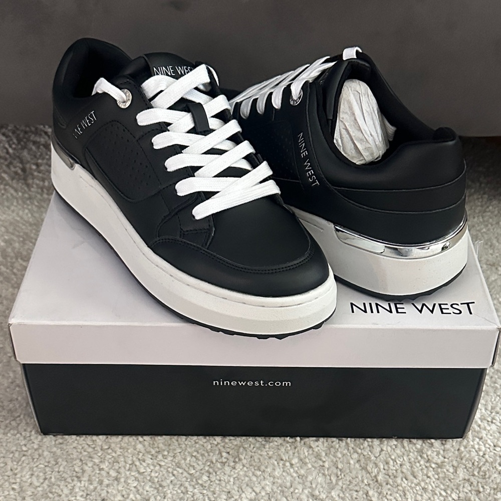Nine West Women’s Black and White Camp3 Sneakers